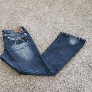 Distressed Big Star Bootcut Jeans Long